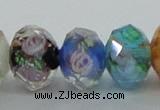 CLG24 13.5 inches 9*12mm faceted rondelle handmade lampwork beads