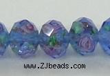 CLG27 15 inches 8*10mm faceted rondelle handmade lampwork beads