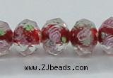 CLG32 15 inches 8*10mm faceted rondelle handmade lampwork beads