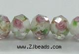 CLG33 15 inches 8*10mm faceted rondelle handmade lampwork beads