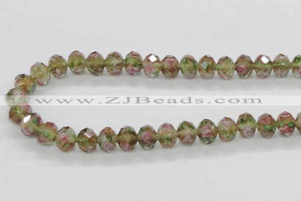 CLG35 15 inches 8*10mm faceted rondelle handmade lampwork beads