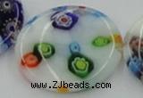 CLG520 16 inches 25mm flat round lampwork glass beads wholesale