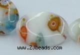 CLG526 16 inches 13*18mm oval lampwork glass beads wholesale