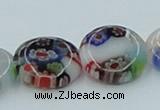 CLG527 16 inches 12mm flat round lampwork glass beads wholesale