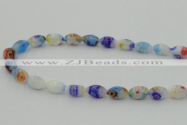 CLG537 16 inches 8*12mm rice lampwork glass beads wholesale