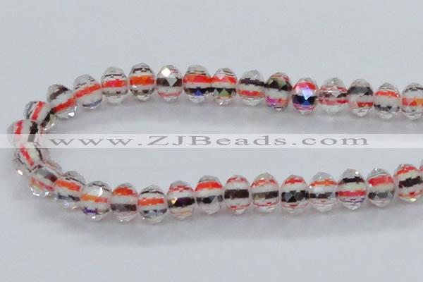 CLG55 13 inches 9*12mm faceted rondelle handmade lampwork beads