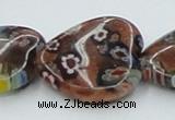 CLG559 16 inches 20*20mm heart goldstone & lampwork glass beads