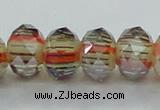 CLG56 13 inches 9*12mm faceted rondelle handmade lampwork beads