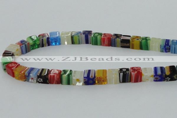 CLG567 16 inches 8*8mm cube lampwork glass beads wholesale