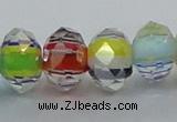 CLG57 13 inches 9*12mm faceted rondelle handmade lampwork beads