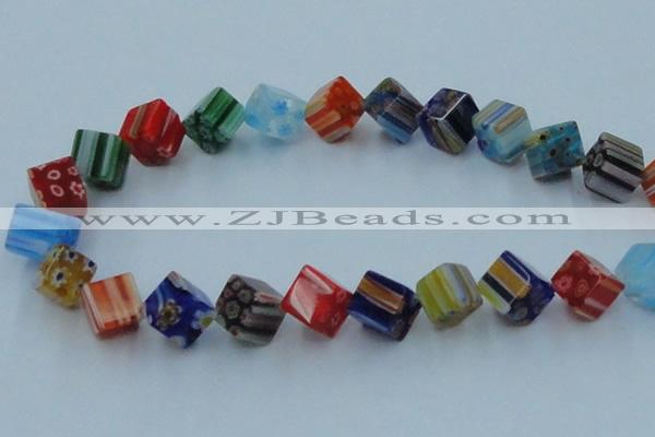 CLG570 16 inches 10*10mm cube lampwork glass beads wholesale