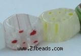 CLG579 16 inches 12*15mm faceted cuboid lampwork glass beads