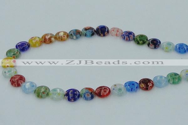 CLG587 16 inches 10mm flat round lampwork glass beads wholesale