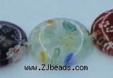 CLG596 16 inches 20mm flat round lampwork glass beads wholesale