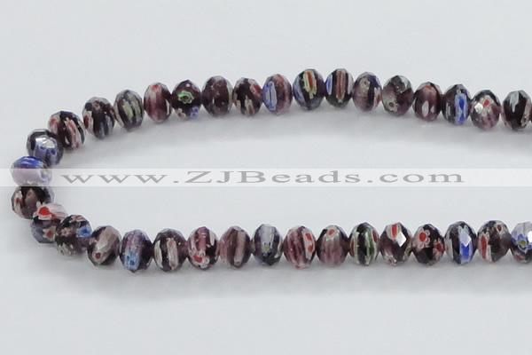 CLG60 15 inches 8*10mm faceted rondelle handmade lampwork beads