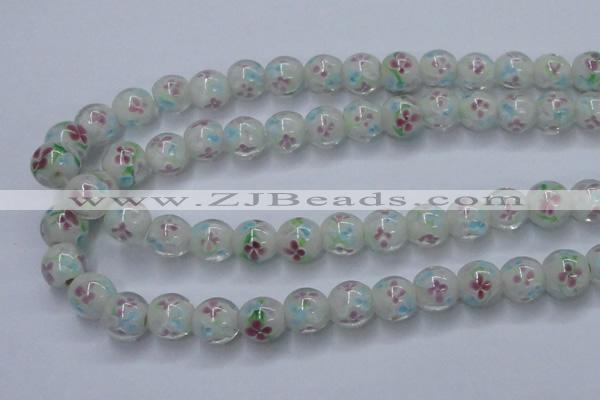 CLG751 15.5 inches 10mm round lampwork glass beads wholesale