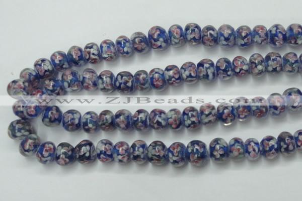 CLG768 14.5 inches 8*12mm rondelle lampwork glass beads wholesale