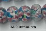 CLG772 14.5 inches 8*12mm rondelle lampwork glass beads wholesale