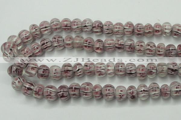 CLG777 14 inches 8*12mm rondelle lampwork glass beads wholesale