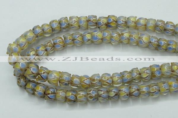 CLG784 14 inches 8*12mm rondelle lampwork glass beads wholesale