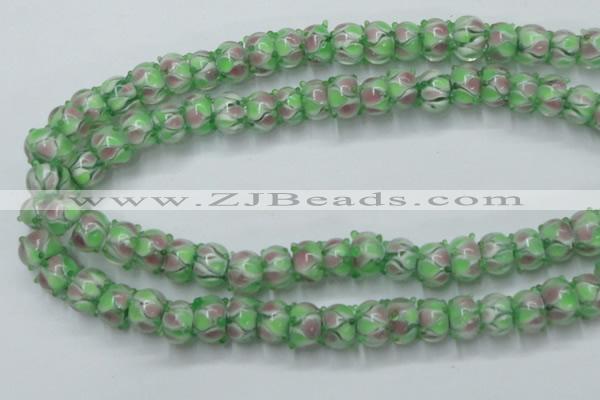 CLG785 14.5 inches 8*12mm rondelle lampwork glass beads wholesale