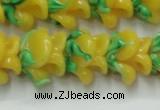 CLG793 15.5 inches 11*13mm rose lampwork glass beads wholesale