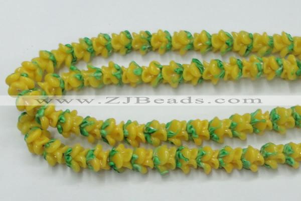 CLG793 15.5 inches 11*13mm rose lampwork glass beads wholesale