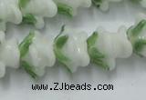 CLG796 15.5 inches 11*13mm rose lampwork glass beads wholesale