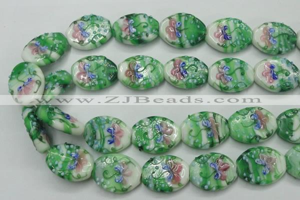 CLG798 15.5 inches 22*28mm oval lampwork glass beads wholesale