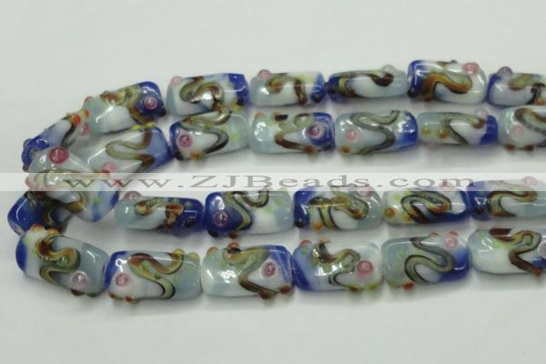 CLG806 15 inches 14*24mm rectangle lampwork glass beads wholesale