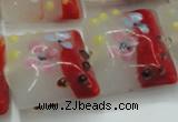 CLG810 15.5 inches 20*20mm square lampwork glass beads wholesale