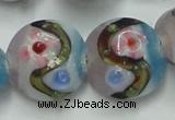 CLG813 15.5 inches 18mm flat round lampwork glass beads wholesale