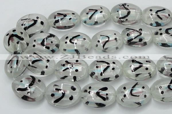 CLG860 15.5 inches 24*30mm oval lampwork glass beads wholesale