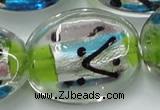 CLG861 15.5 inches 24*30mm oval lampwork glass beads wholesale