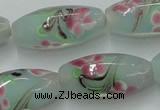 CLG870 15.5 inches 10*20mm rice lampwork glass beads wholesale