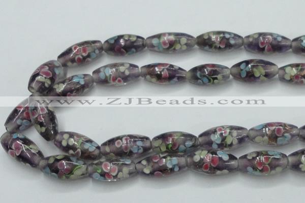 CLG871 15.5 inches 10*20mm rice lampwork glass beads wholesale