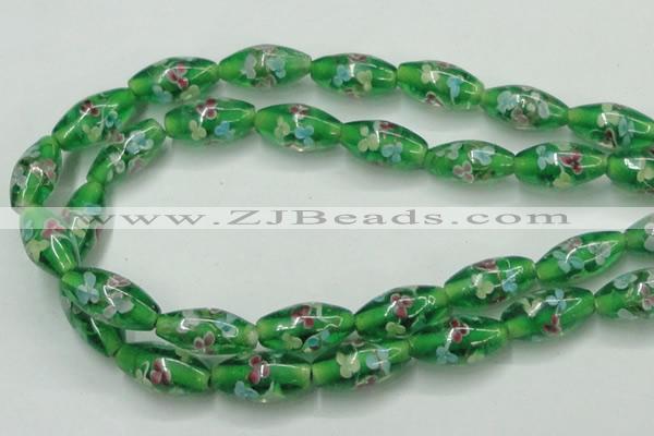 CLG873 15.5 inches 10*20mm rice lampwork glass beads wholesale