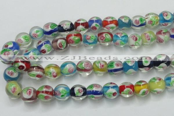 CLG876 15.5 inches 12mm round lampwork glass beads wholesale