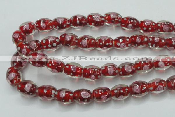 CLG879 15 inches 12*15mm oval lampwork glass beads wholesale