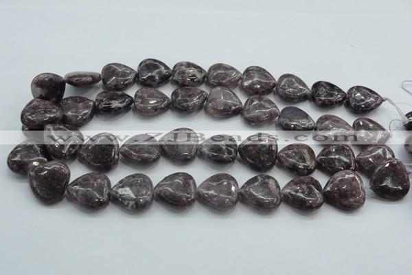 CLI03 15.5 inches 20*20mm heart natural lilac jasper beads wholesale
