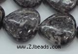 CLI04 15.5 inches 25*25mm heart natural lilac jasper beads wholesale