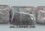 CLI65 15.5 inches 22*30mm rectangle natural lilac jasper beads wholesale