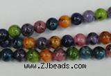 CLJ215 15.5 inches 6mm round mixed color dyed sesame jasper beads