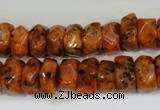 CLJ246 15.5 inches 6*11mm faceted nuggets dyed sesame jasper beads