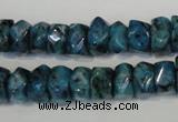 CLJ250 15.5 inches 6*11mm faceted nuggets dyed sesame jasper beads