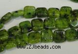 CLJ251 15.5 inches 8*8mm square dyed sesame jasper beads wholesale