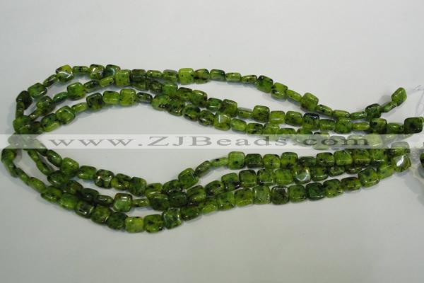 CLJ251 15.5 inches 8*8mm square dyed sesame jasper beads wholesale