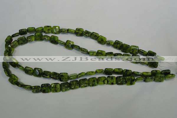 CLJ260 15.5 inches 10*10mm square dyed sesame jasper beads wholesale