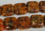 CLJ271 15.5 inches 16*16mm square dyed sesame jasper beads wholesale