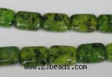 CLJ280 15.5 inches 10*14mm rectangle dyed sesame jasper beads wholesale